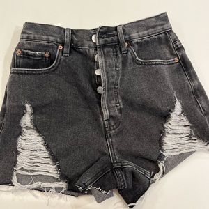 PacSun black denim shorts